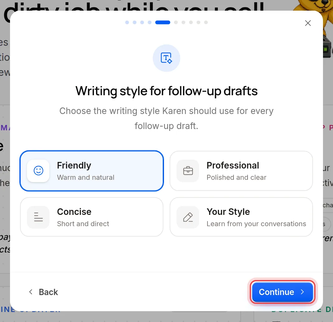 The four writing styles for Karen's drafts